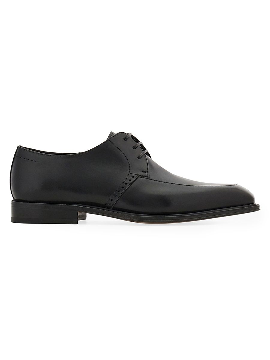 Men's Trenton Leather Derby Shoes - Nero - Size 12