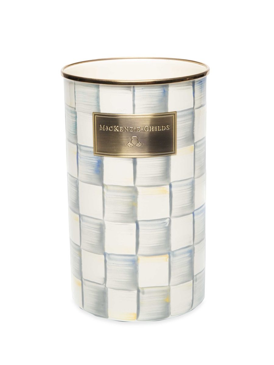MacKenzie-Childs Sterling Check Enamel Utensil Holder