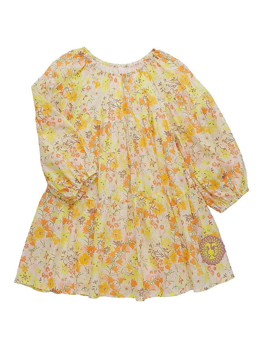Little Girl's & Girl's Solstice Paneled Dress - Lemon Multi Floral - Size 12