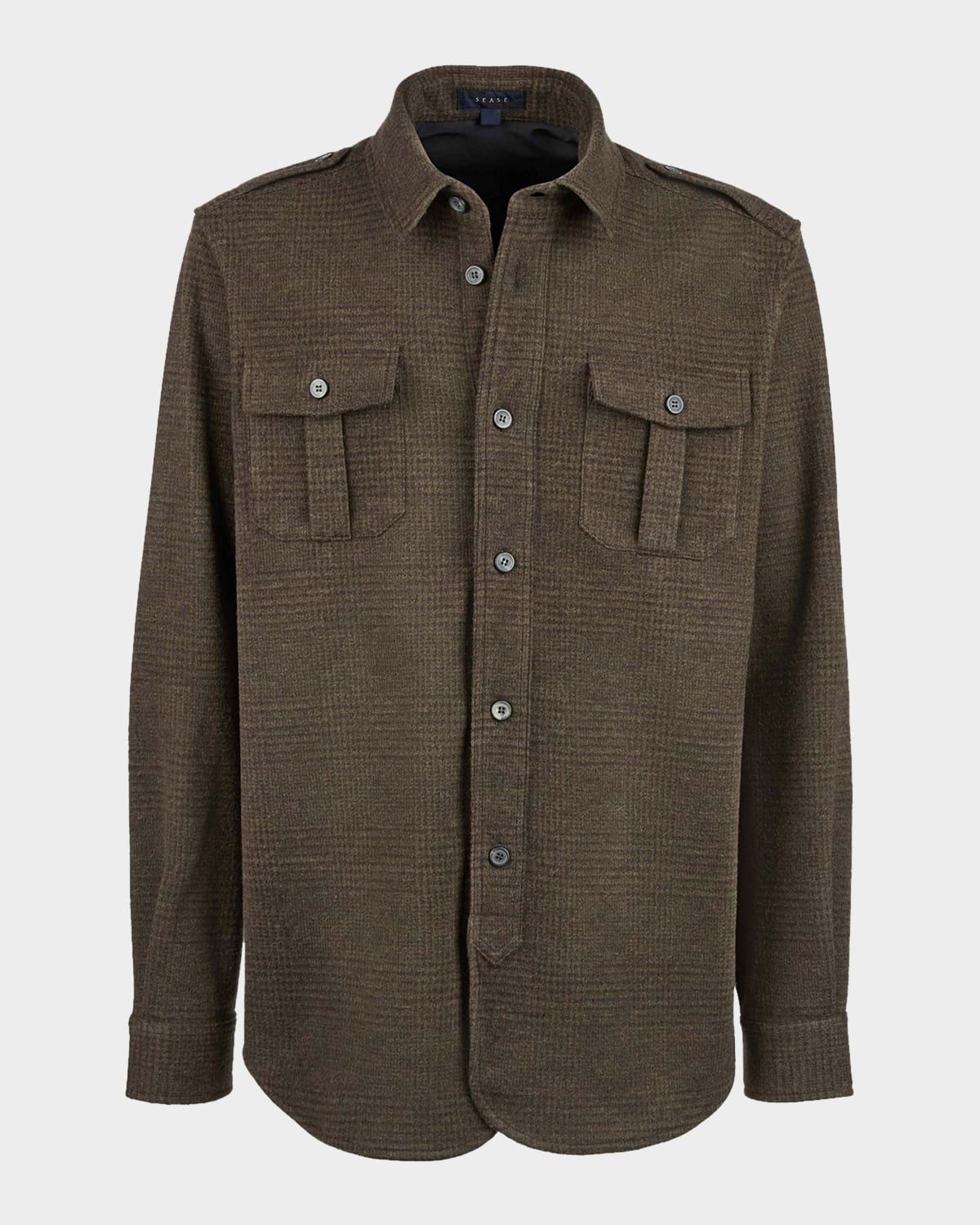Men & apos;s Felpa Generale Prince of Wales Overshirt