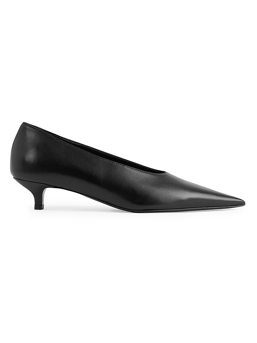 Women's Sharp 35MM Nappa Leather Pumps - Black - Size 11