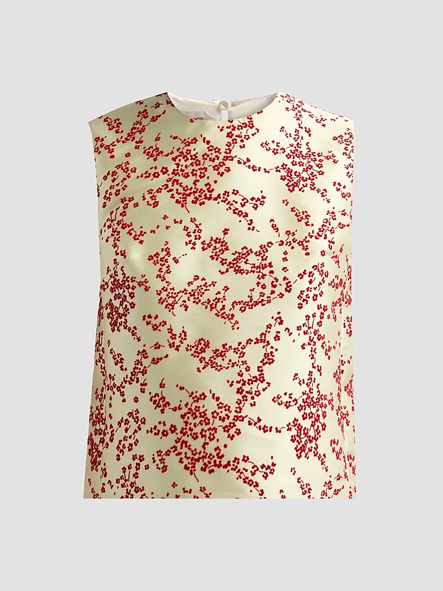 Women's Flocked Floral Radzmir Blouse - Multi Green - Size 6