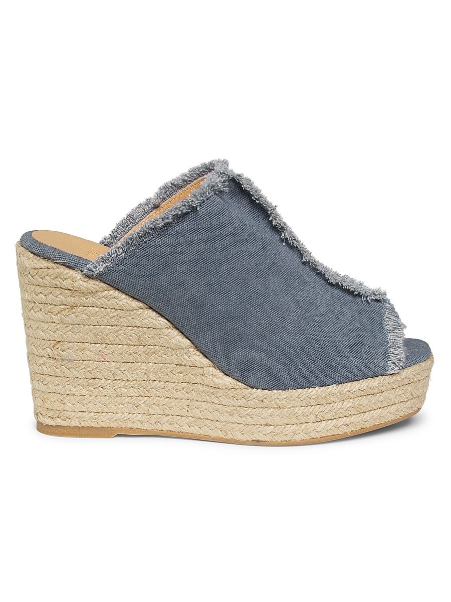 Women's Fatima 95MM Canvas Wedge Espadrilles - Citadel Denim Blue - Size 10