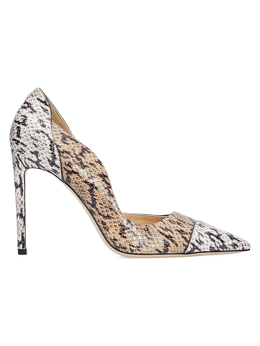 Women's Brigitte 100MM Printed Leather Pumps - Roccia Chai - Size 12