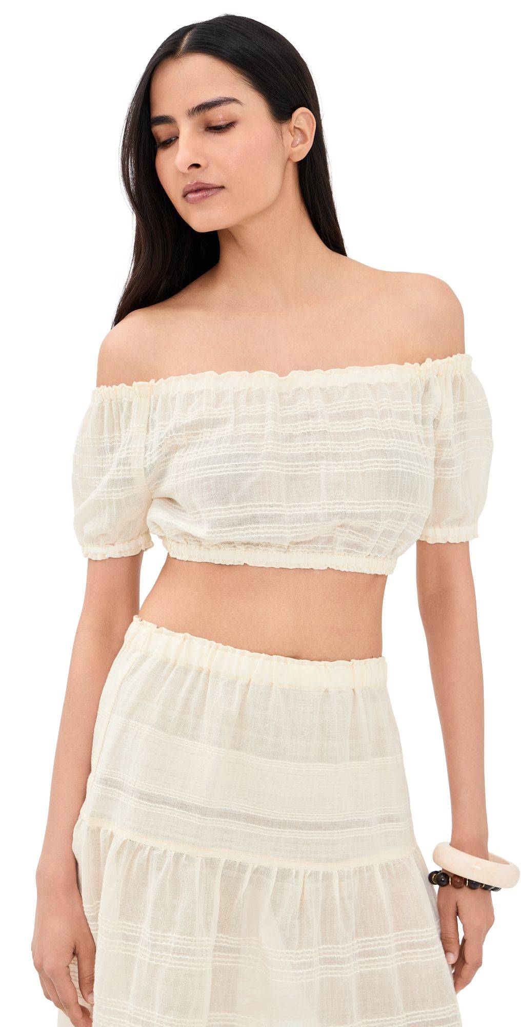 lemlem Sosi Pouf Top Lacee Cream M