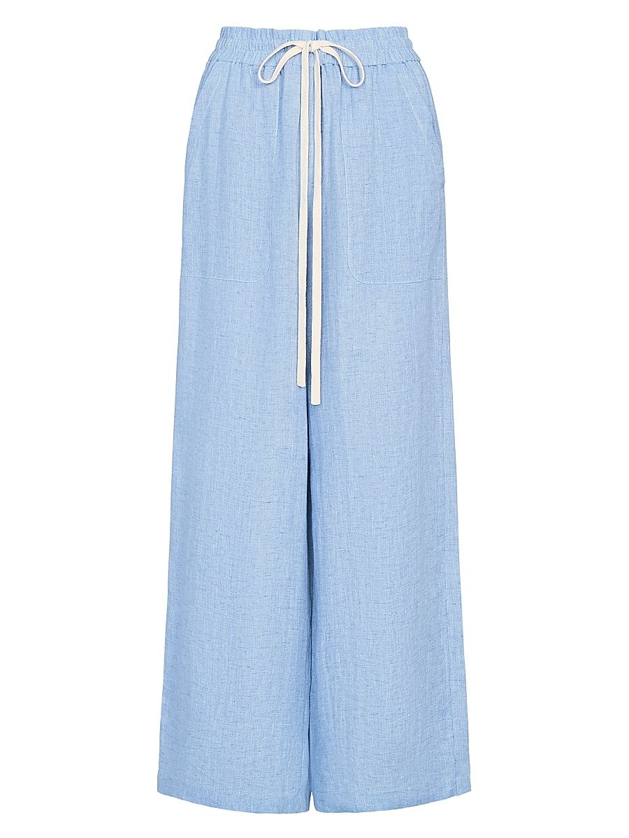 Women's Main St Wide-Leg Drawstring Pants - Light Indigo - Size Large