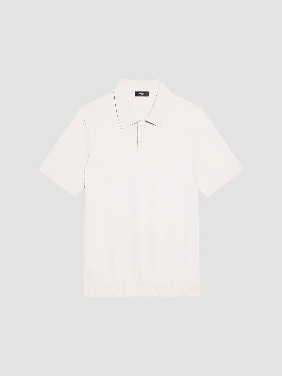 Theory Men's Soris Knit Polo Shirt - Silver Cloud - Size XL