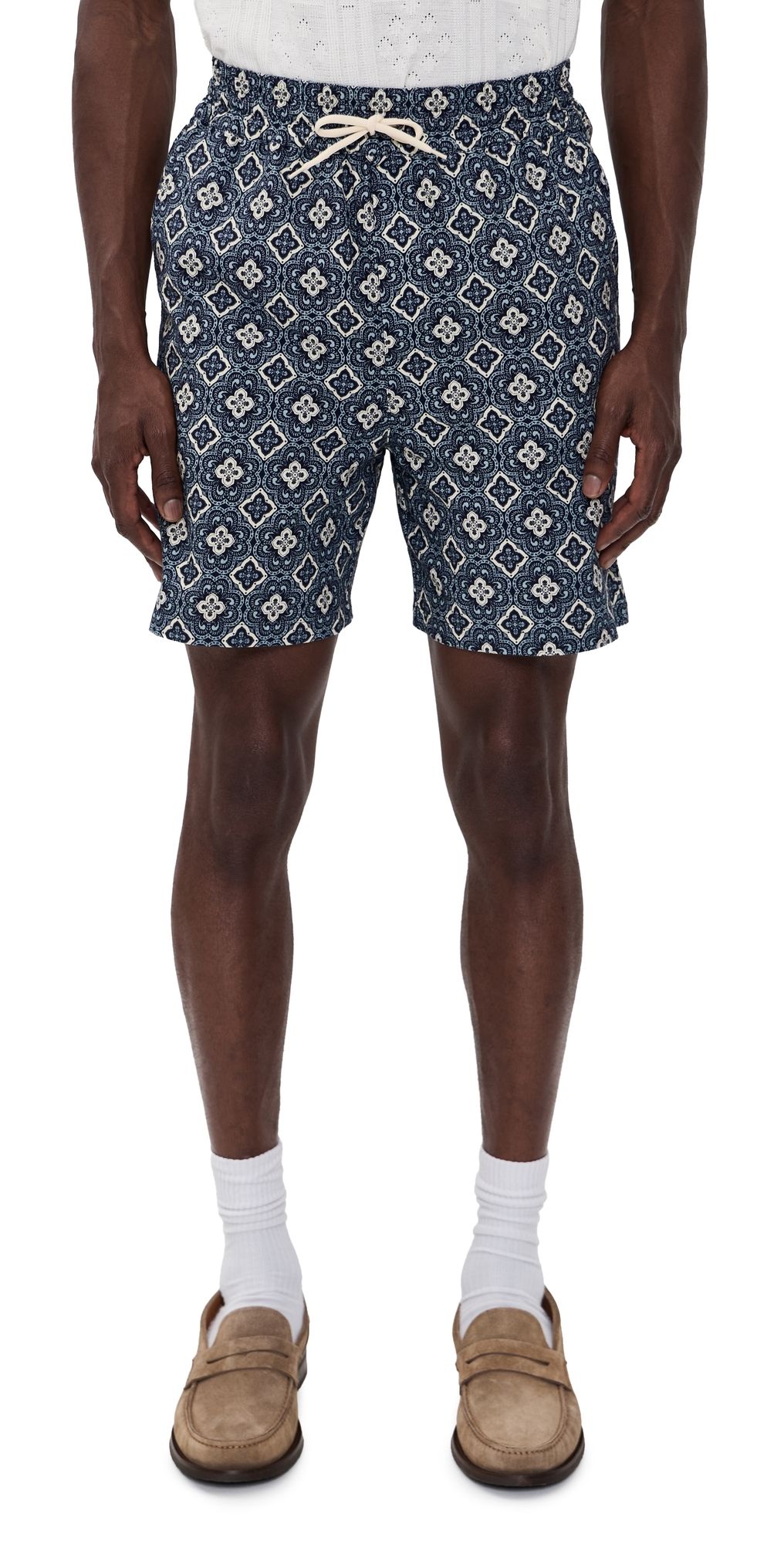 Les Deux Harry Arabesque AOP Shorts 6.25 Blue Fog M