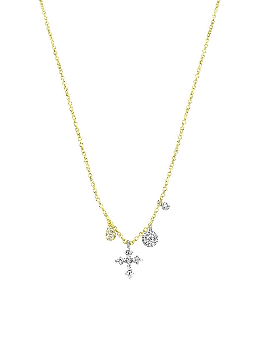 Women's 14K Yellow Gold & Diamond Multi-Charm Necklace - Yellow Gold