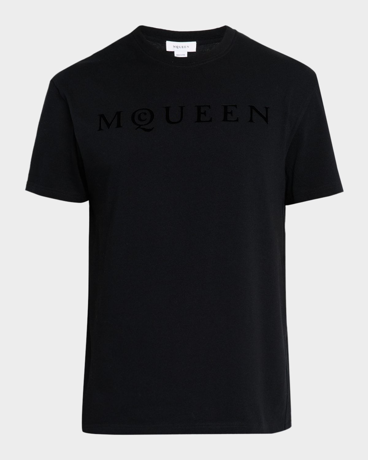 Men & apos;s Flocked Logo Cotton Crewneck T-Shirt