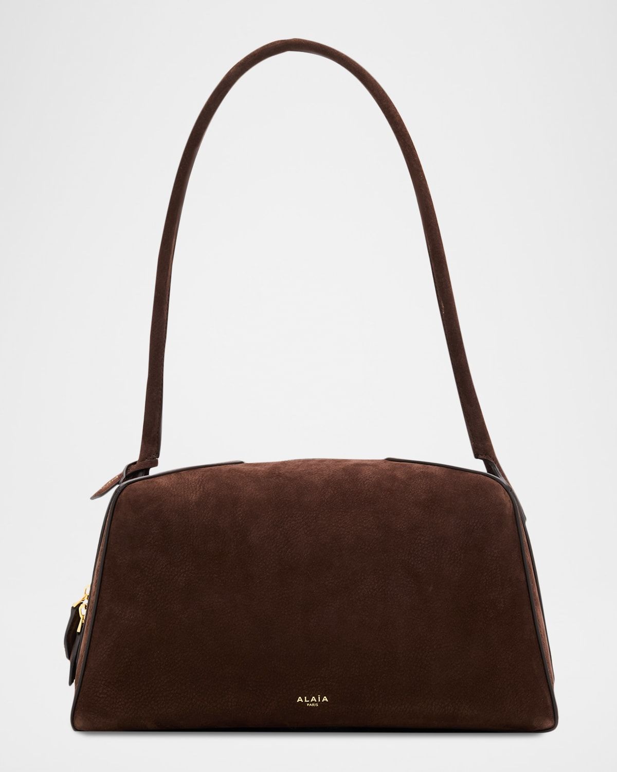 Le Bouledogue Bowling Shoulder Bag in Nubuck Leather