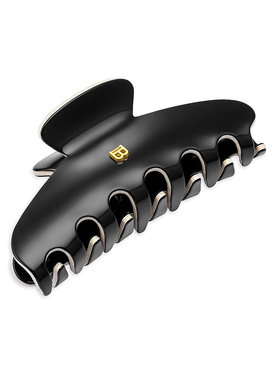 Women's Logo B 18K Gold-Plated Large Hair Clip - Black
