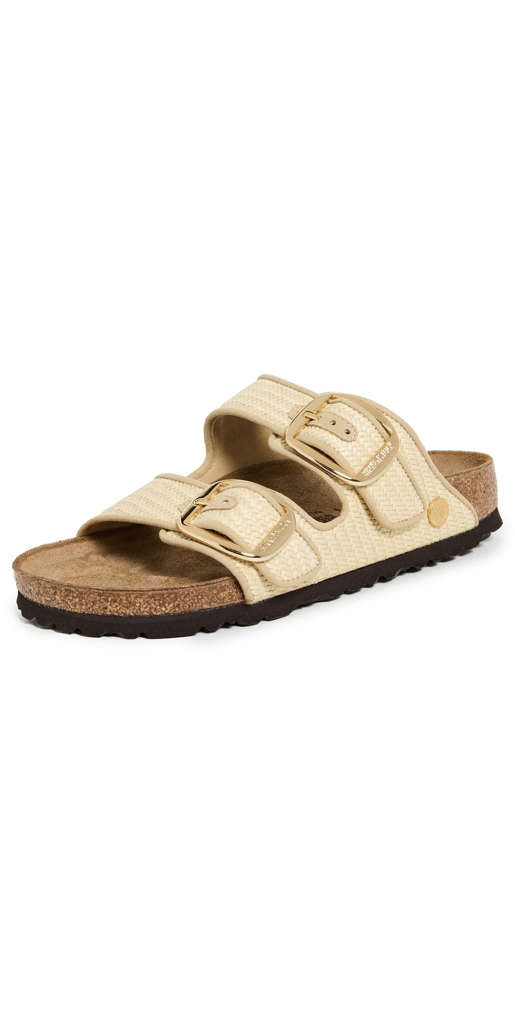 Birkenstock Arizona Big Buckle Raffia Sandals Natural 36