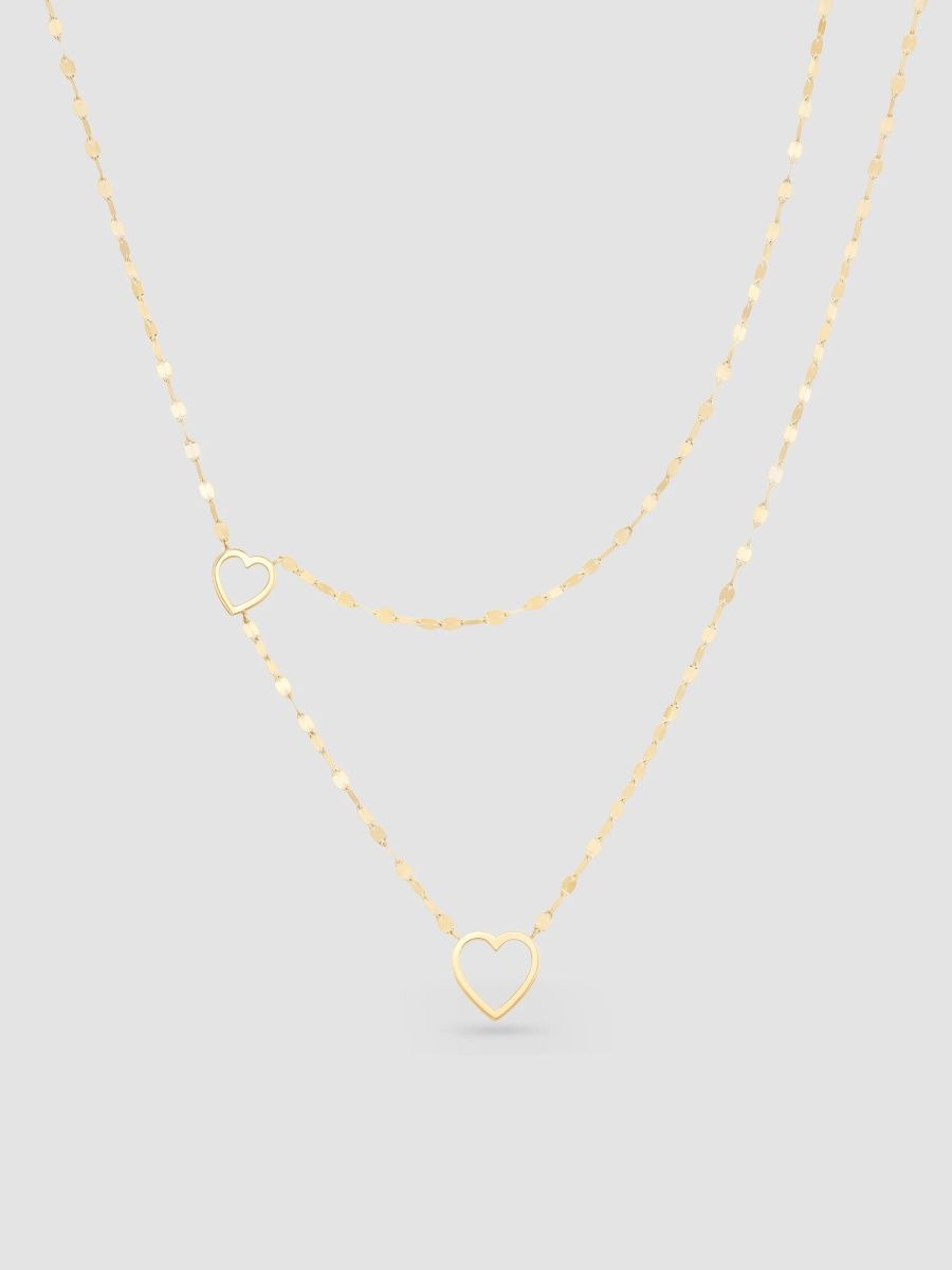 Lana Women's 14K Yellow Gold Double-Strand Heart Necklace - Yellow Gold
