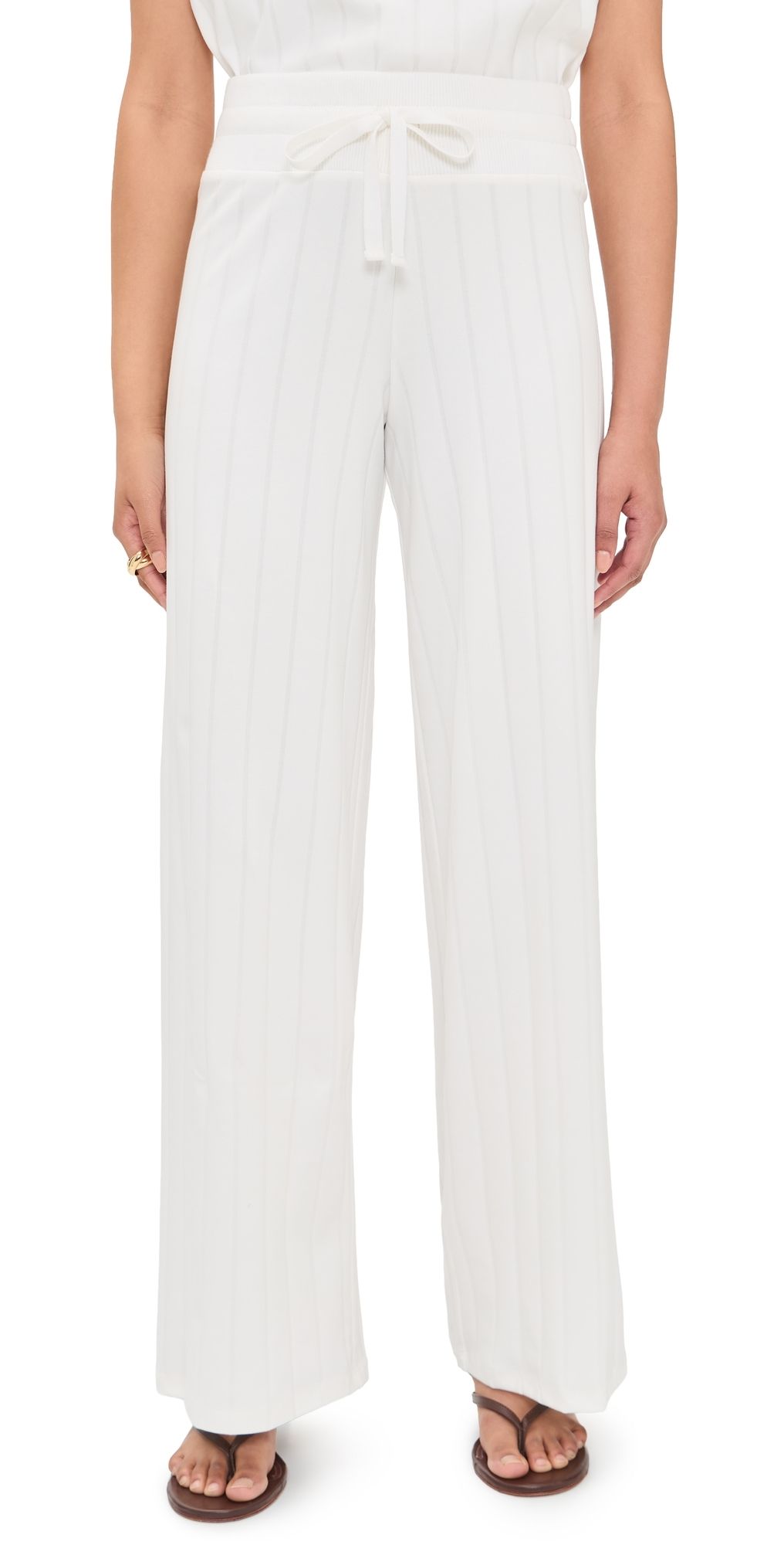Splendid Splendid x @Cellajaneblog Wide Rib Flare Pants White L
