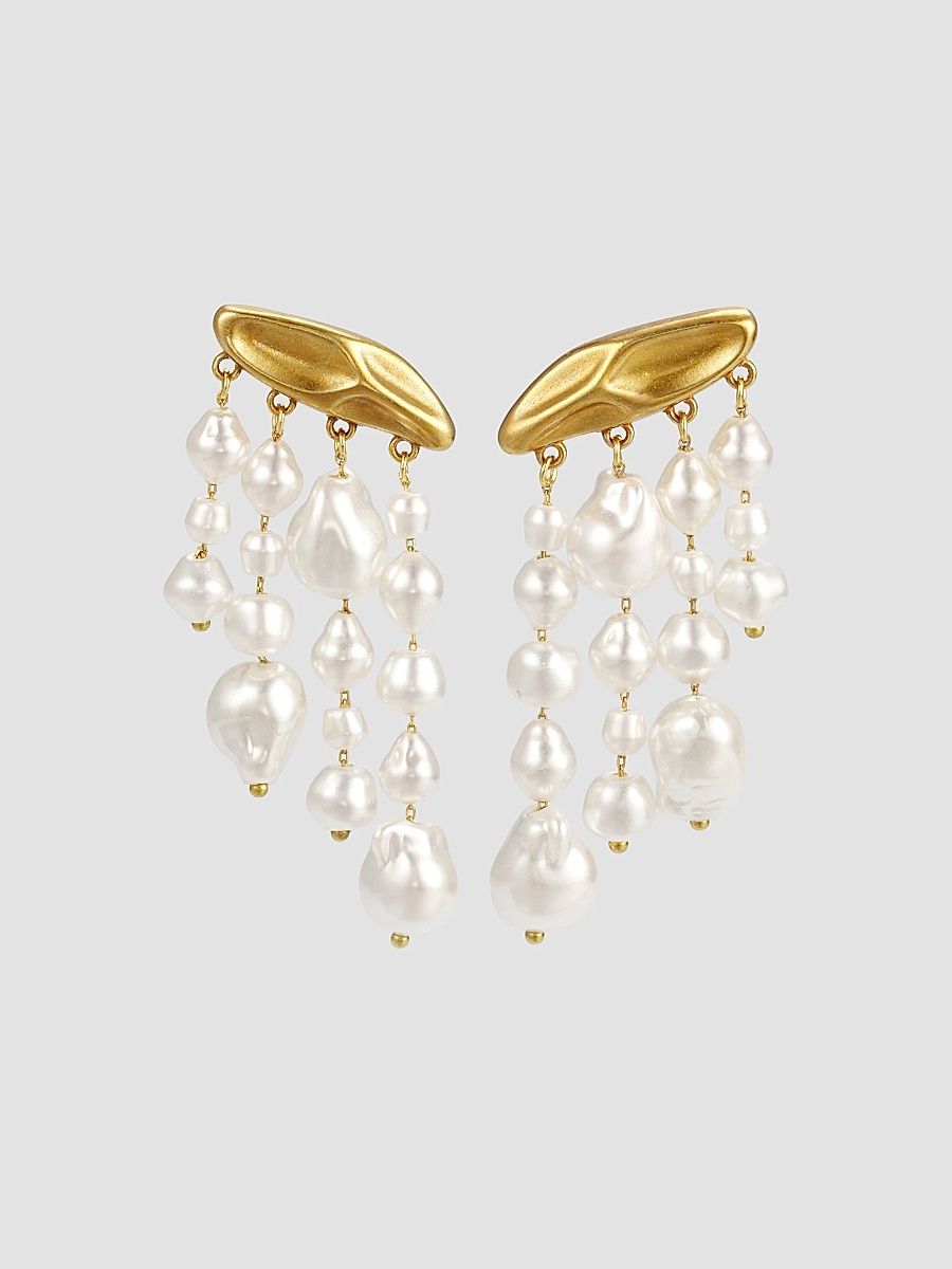 Women's Shiva Goldtone & Imitation Pearl Drop Earrings - Pearl