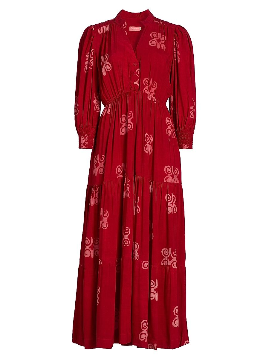Women's Yosola Printed Tiered Maxi Dress - Red - Size XXL