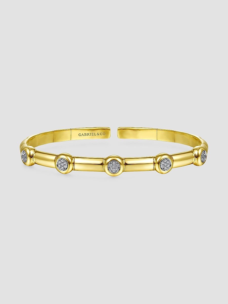 Gabriel & Co Women's Contemporary 14K Yellow Gold & 0.17 TCW Diamond Bangle Bracelet - Yellow Gold