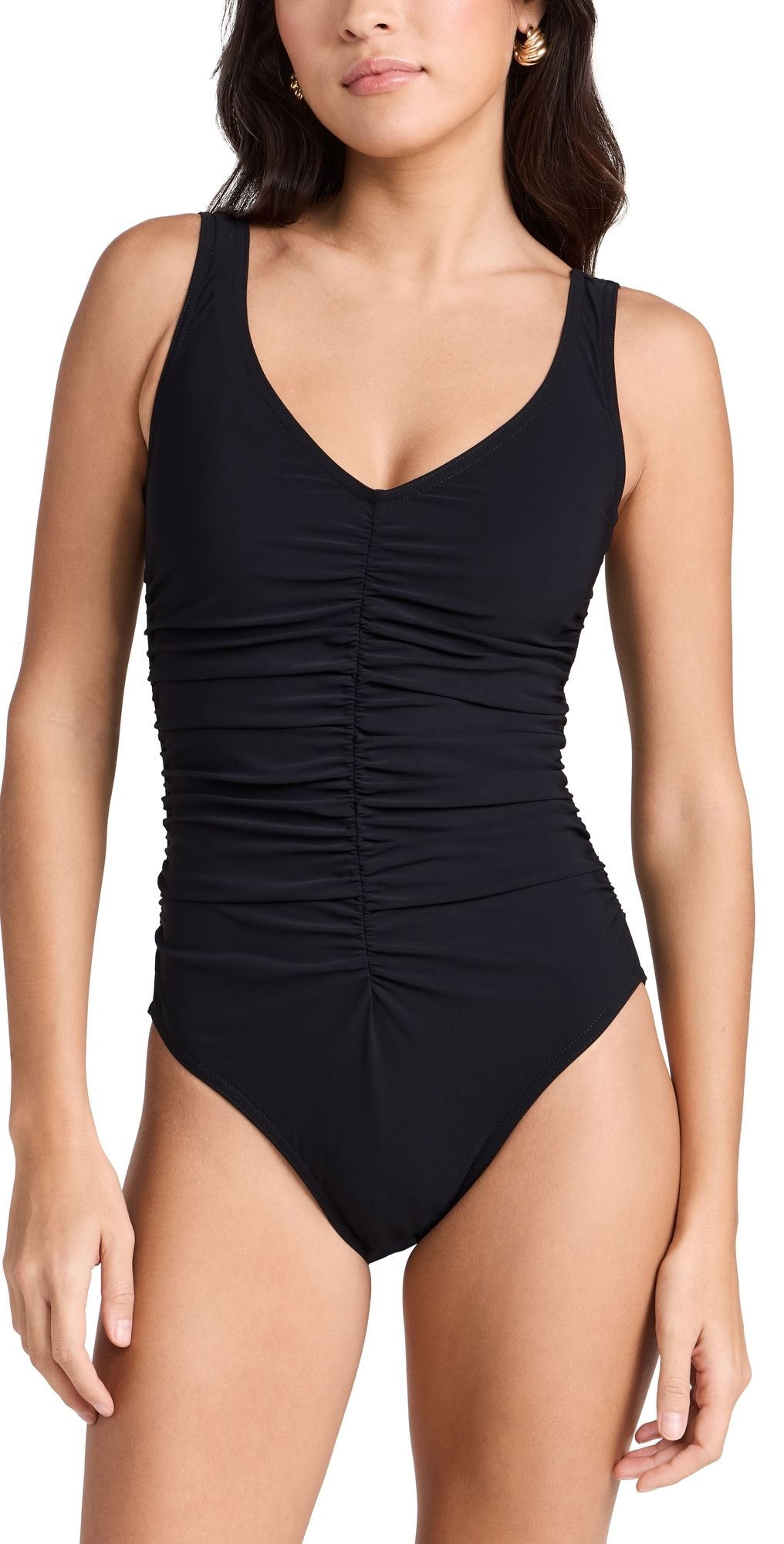 Karla Colletto Basics V Neck Underwire One Piece Black 8