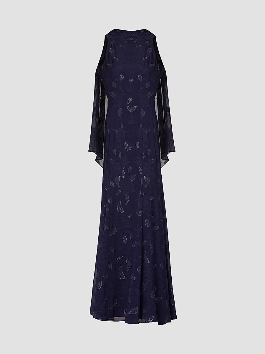 Shoshanna Women's Quinn Metallic Lurex Dress - Navy - Size 14