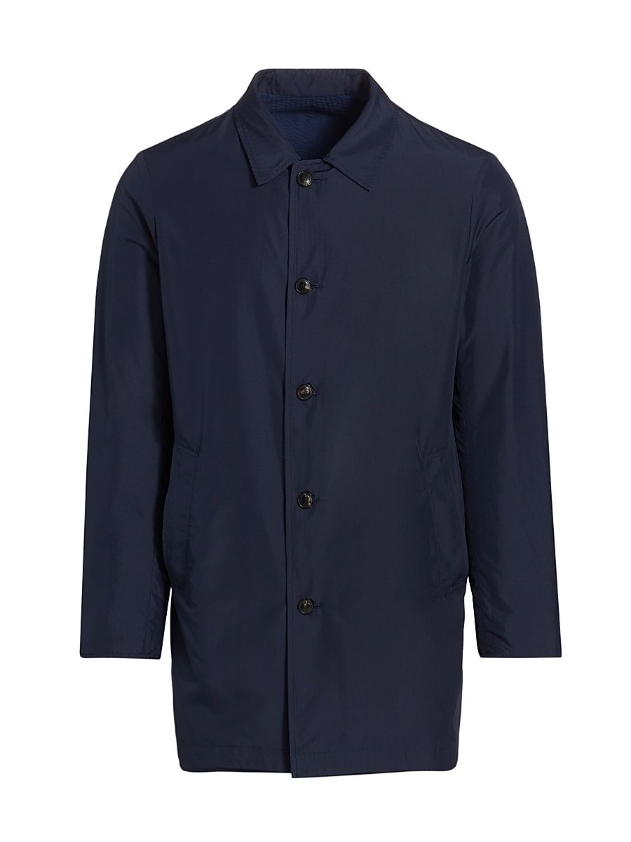 Men's Reversible Seersucker Coat - Navy - Size XL