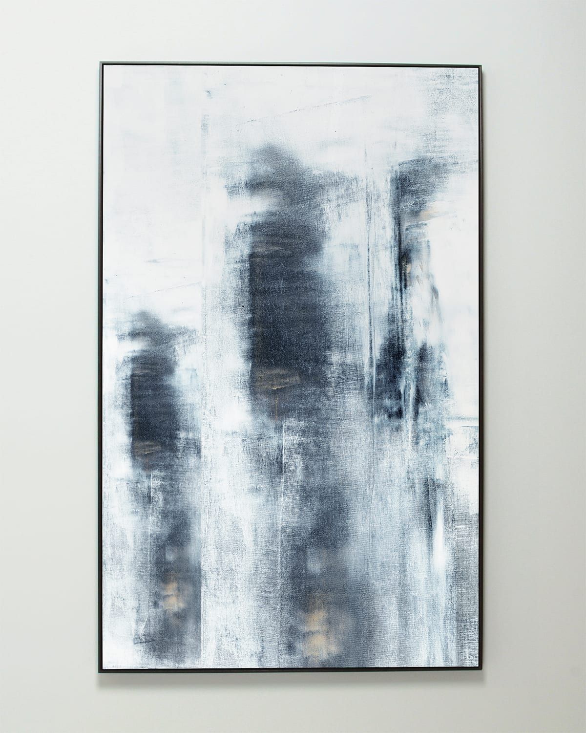 Tahoe In Black 45x72" Vertical Canvas Giclee In Ebony Float Frame, Hand-Embellished