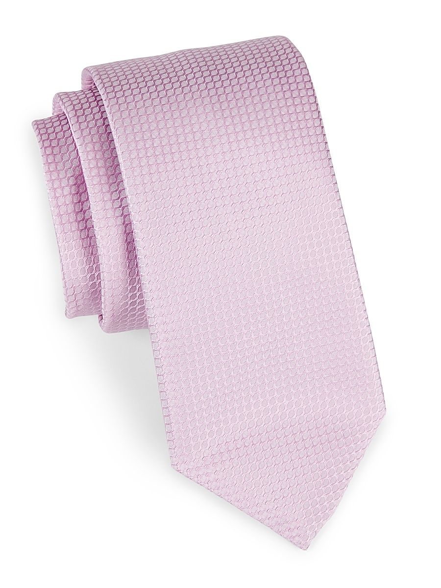 Men's Neat Geometric Silk Tie - Pink