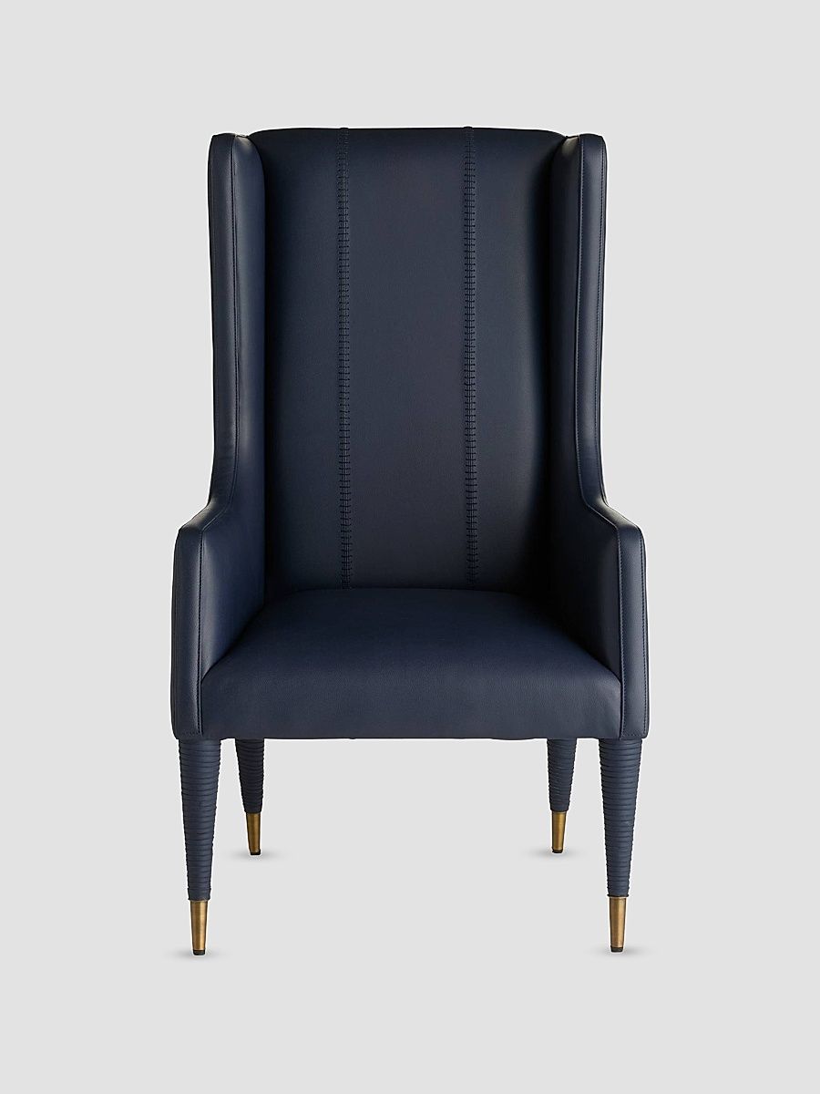 Hawthorne Leather Host Chair - Blue