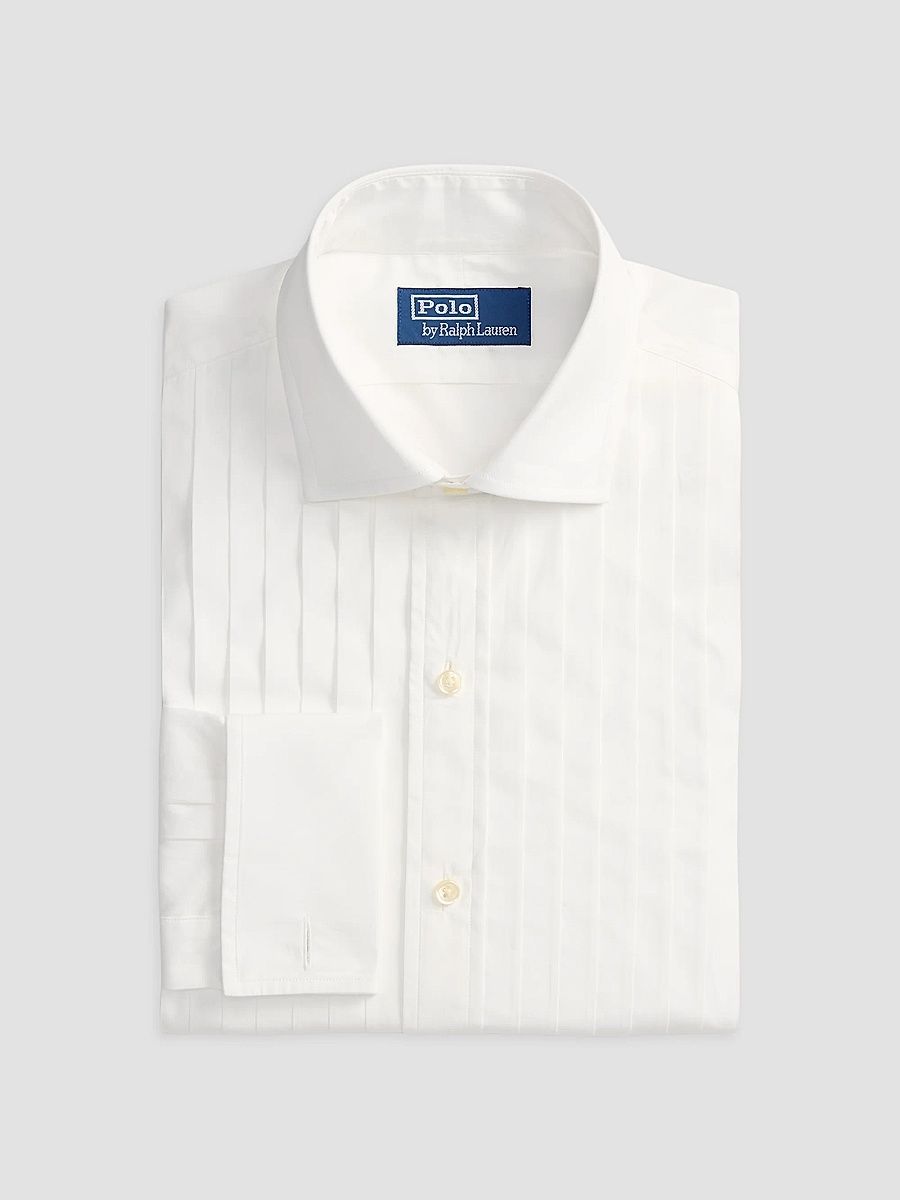 Polo Ralph Lauren Men's French Cuff Cotton Poplin Tuxedo Shirt - White - Size 18