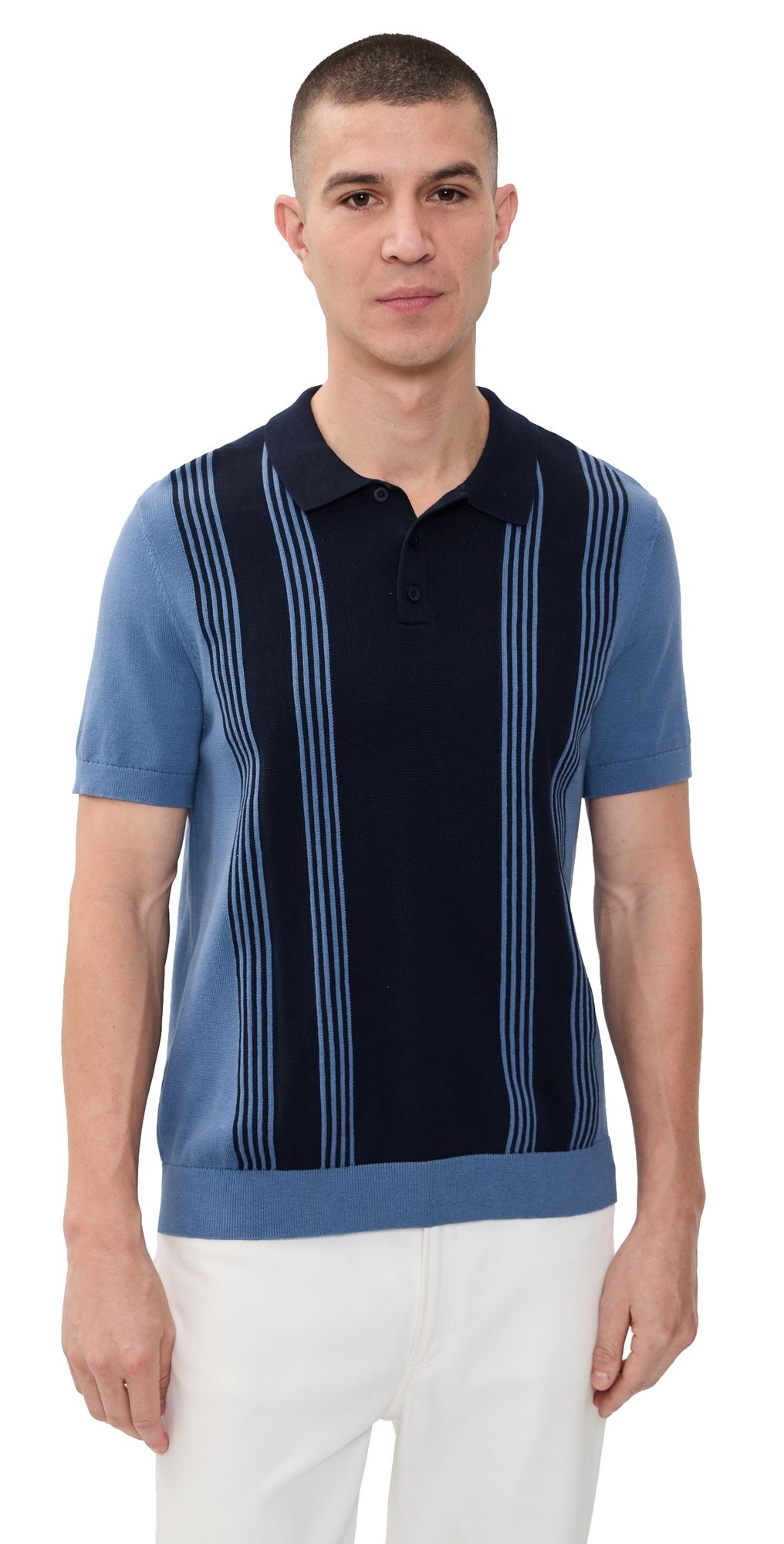 Onia Cotton Knit Short Sleeve Polo Indigo/Navy XL