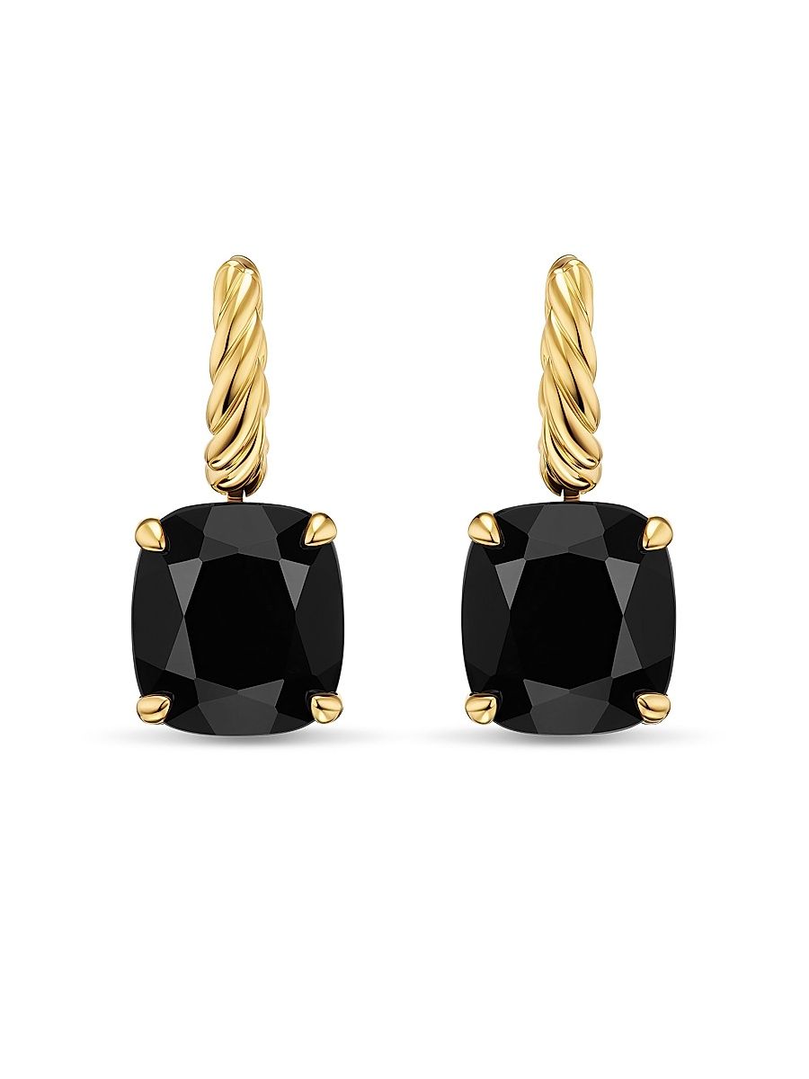 Women's Marbella Drop Earrings in 18K Yellow Gold - Black Onyx