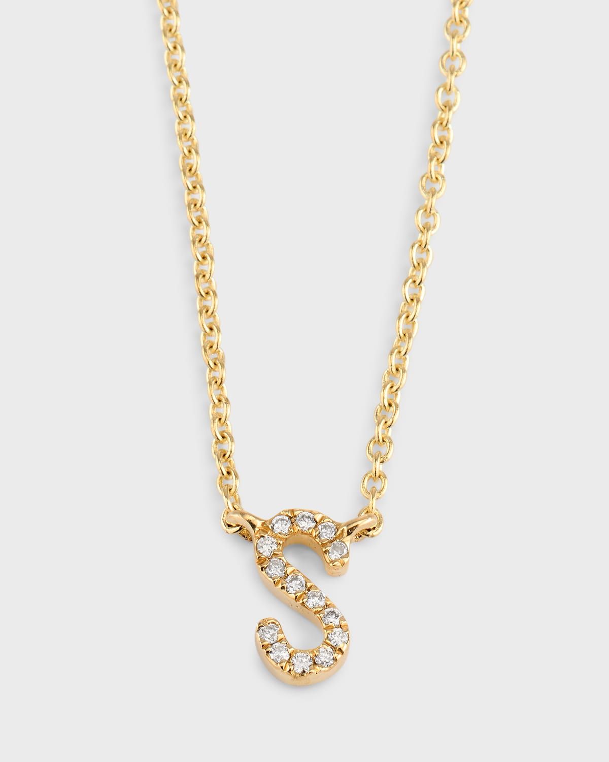 14k Diamond Pave Initial Necklace