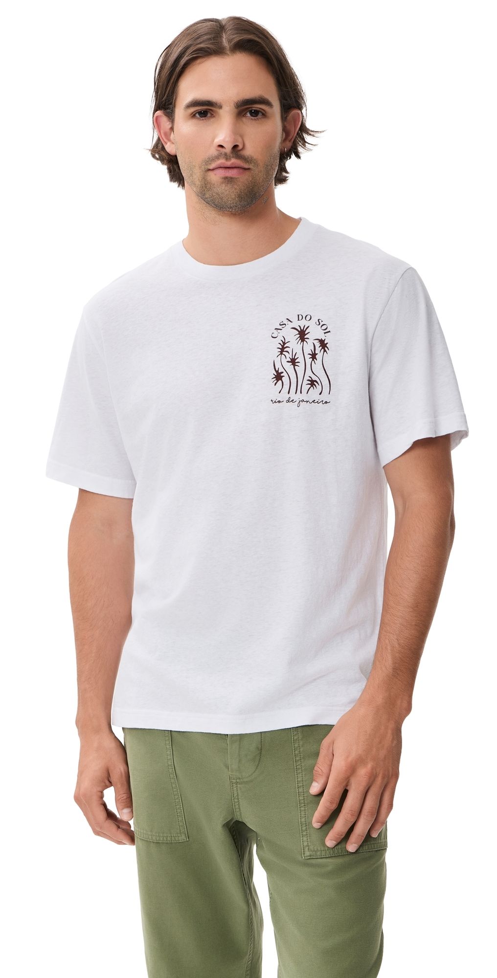 Frescobol Carioca Dinis Cotton Box Wave Printed T-Shirt Cacao L