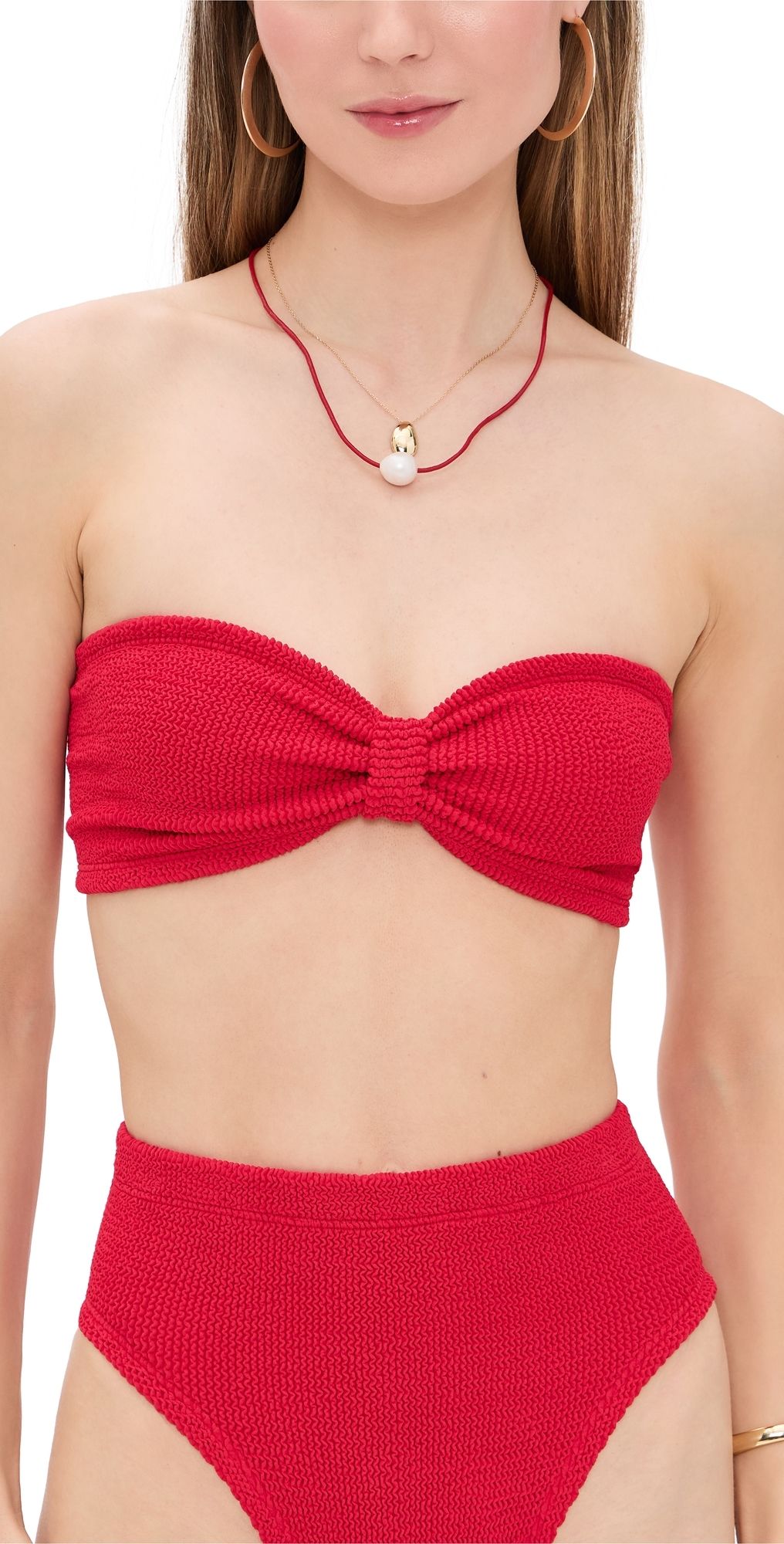 Hunza G Jean Bikini Top Red One Size