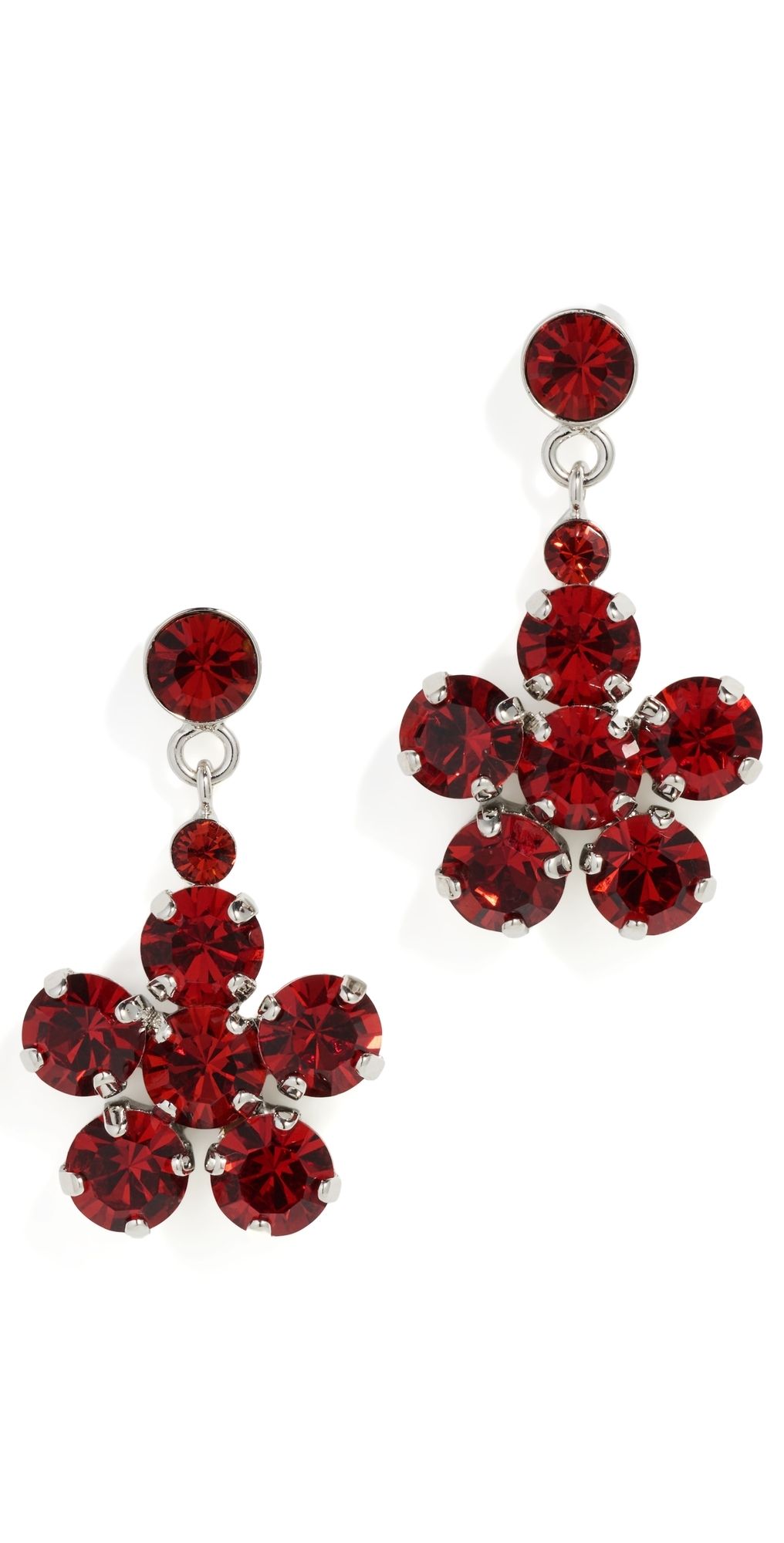 Simone Rocha Mini Daisy Drop Earrings Blood Red One Size