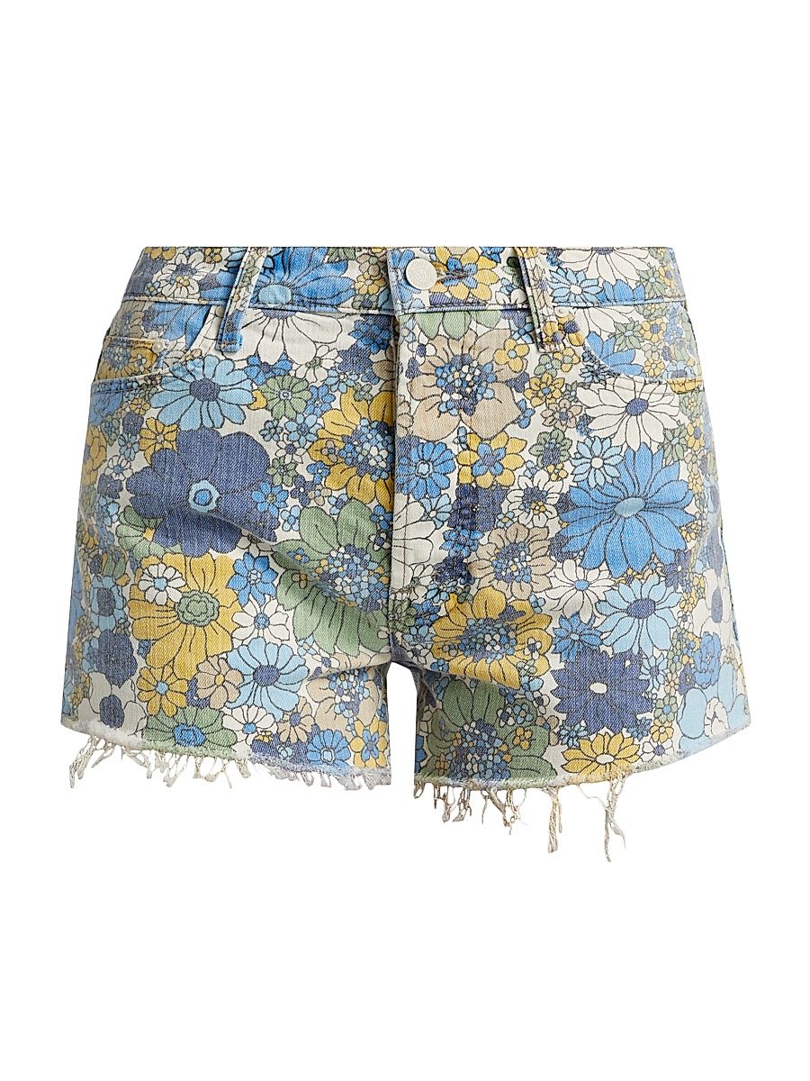 Women's The Tomcat Kick Fray Denim Shorts - Dirtbike Flowers - Size 27