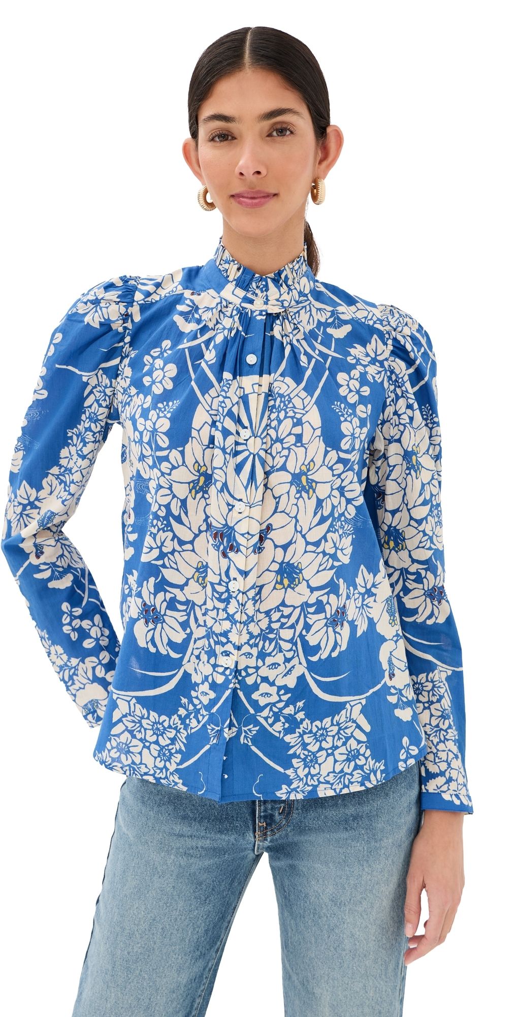 Alix of Bohemia Artemis Royal Spoke Shirt Medium Blue XS