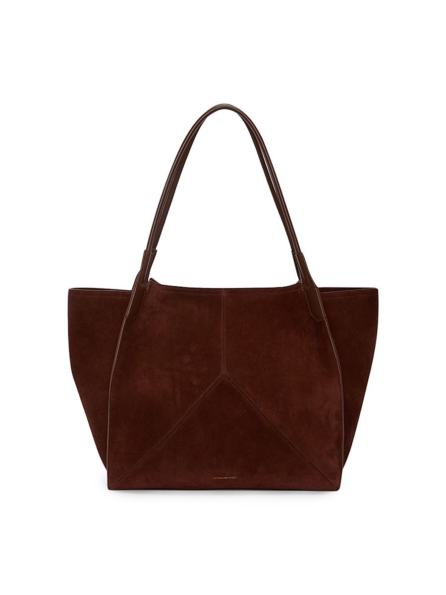 Women's Victoria Suede Tote Bag - Dark Brown