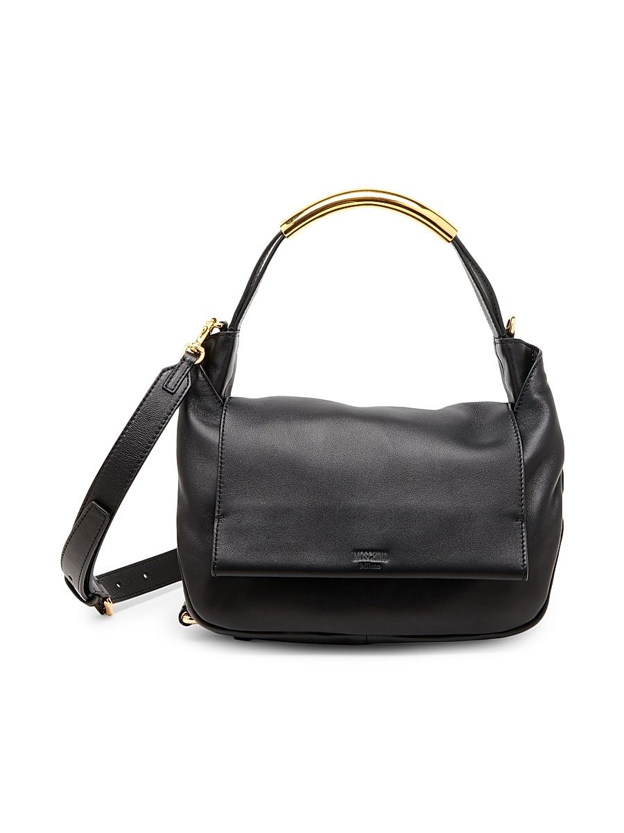 Women's Handle Me Leather Bag - Black