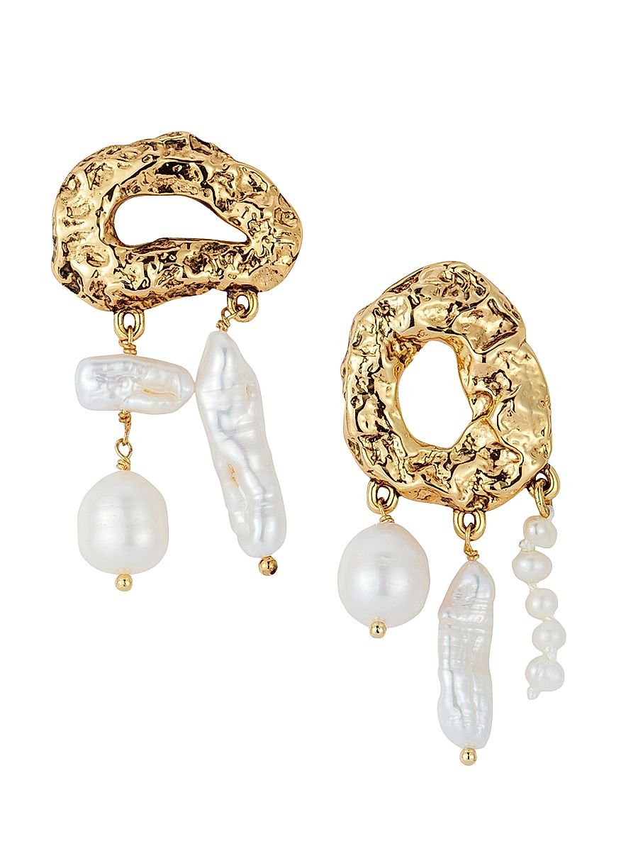 Women's Silvia Freshwater Pearl & 14K-Gold-Plated Drop Earrings - Gold