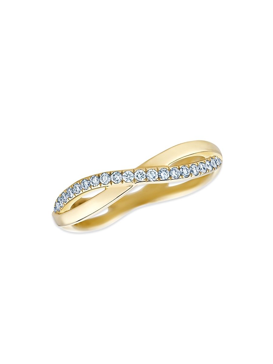 Women's Infinity 18K Yellow Gold & Diamond Band - Yellow Gold - Size 6.5