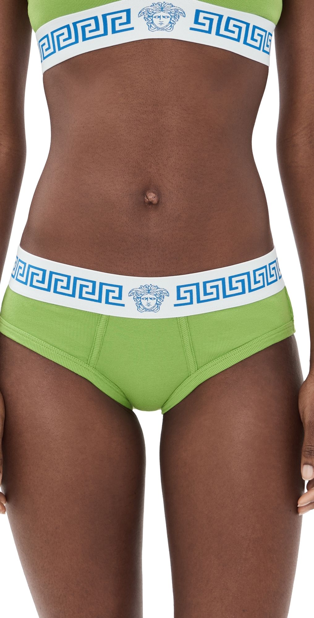 Versace Slip Bio Cotton Rib Panties Bright Green 2