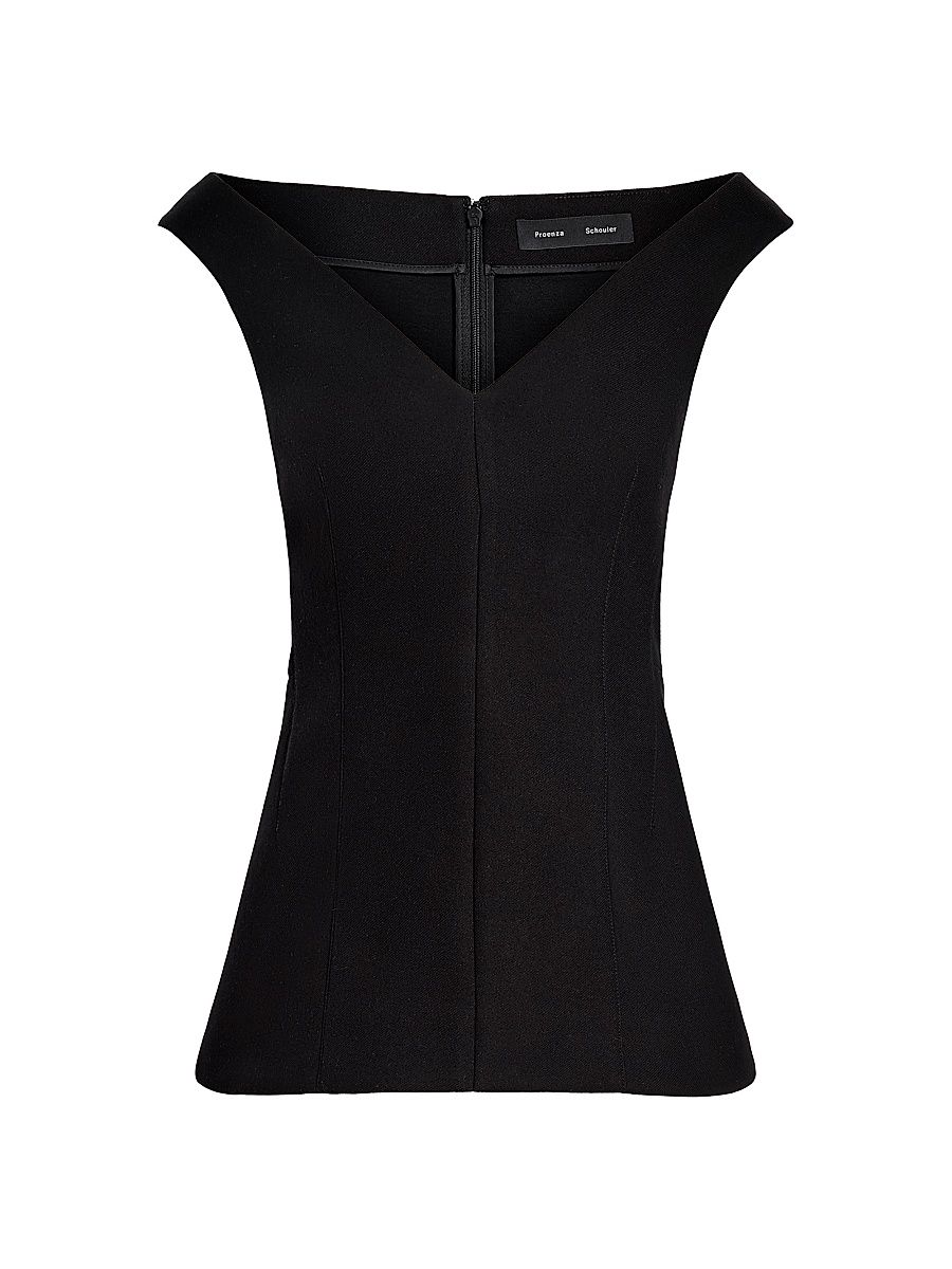 Women's Mariam Wool Scuba Top - Black - Size 12