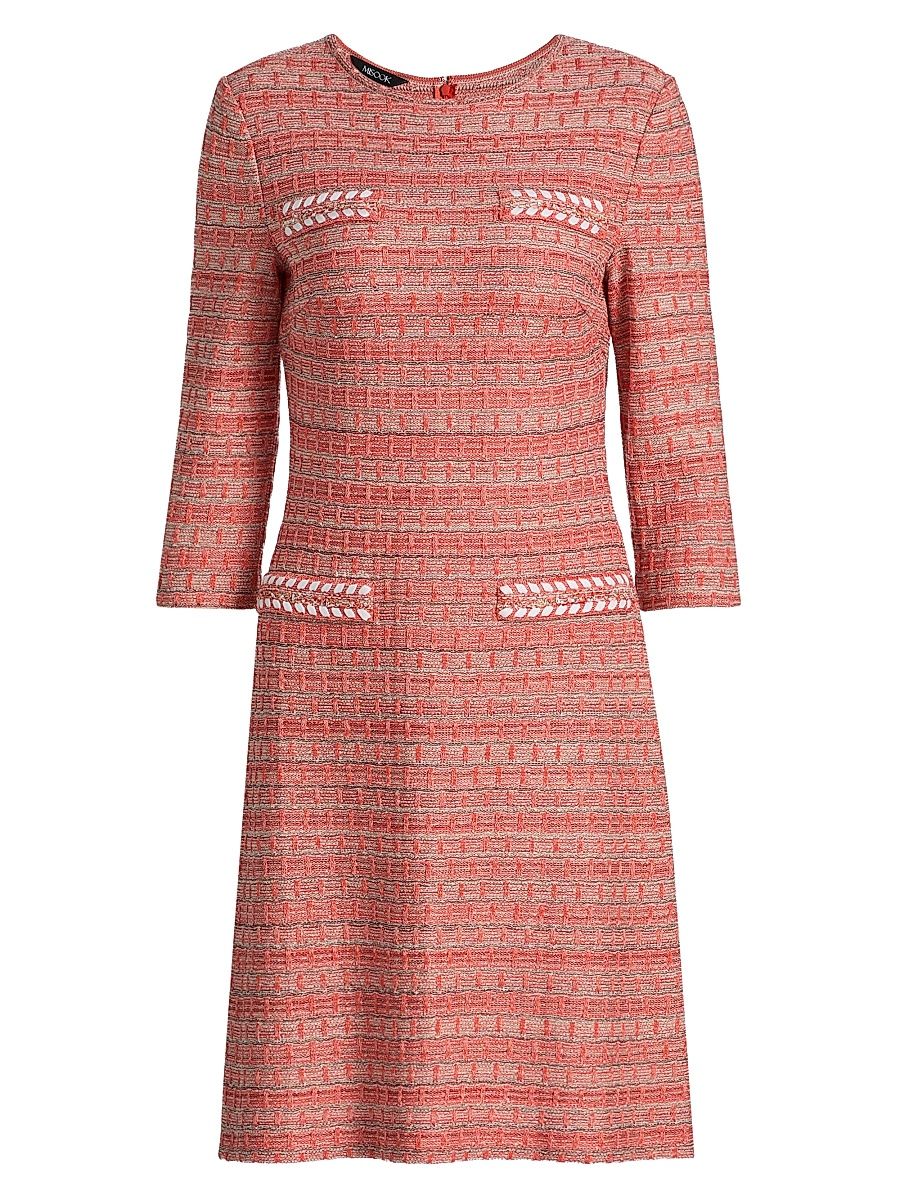 Women's Whipstitch Tweed A-Line Minidress - Cherry Ember Biscotti Black - Size XXL