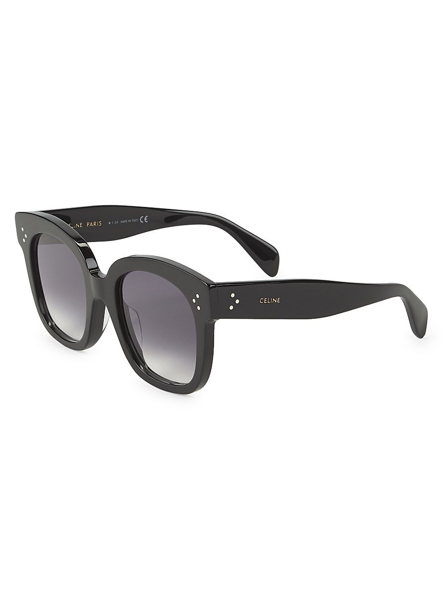 Women's 54MM Square Cat-Eye Sunglasses - Smoke Black
