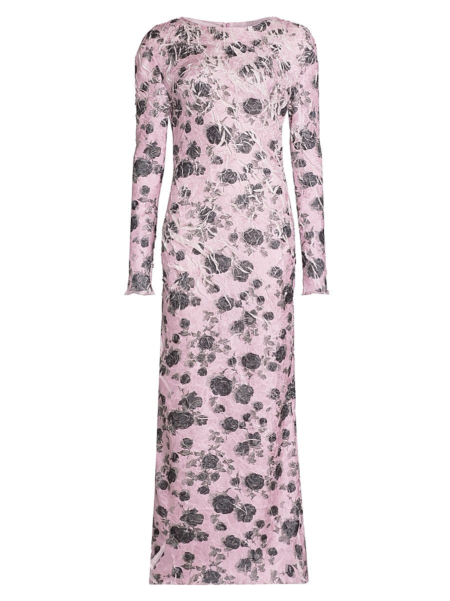 Women's Floral Shibori-Dyed Maxi Dress - Corsage - Size Small