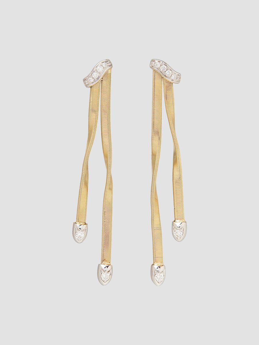 Marco Bicego Women's Marrakech 18K White and Yellow Gold 2-Strand Earrings with Diamonds - Yellow Gold