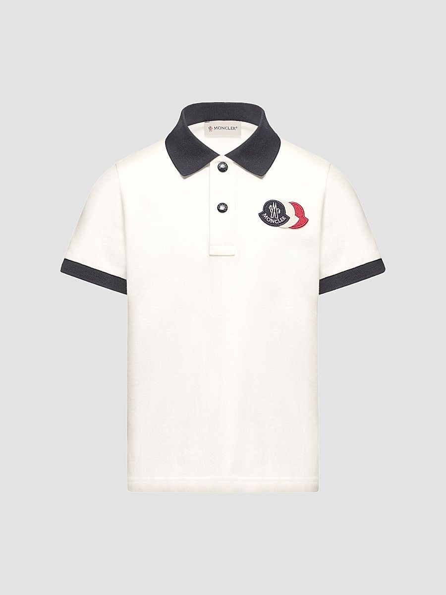 Little Boy's and Boy's Short Sleeves Polo Shirt in Cotton Piquet - White - Size 4