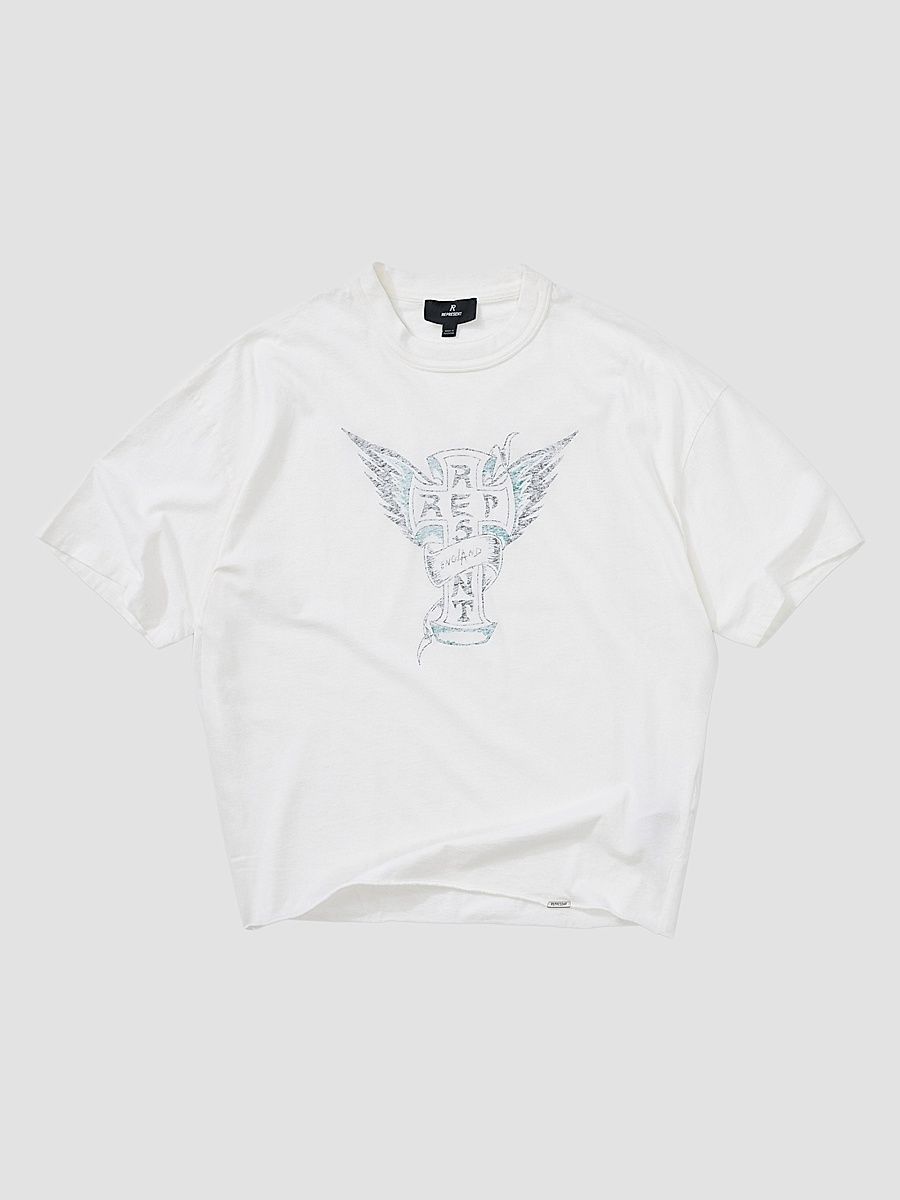 Men's Westside Cotton-Blend Crewneck T-Shirt - Flat White - Size Small