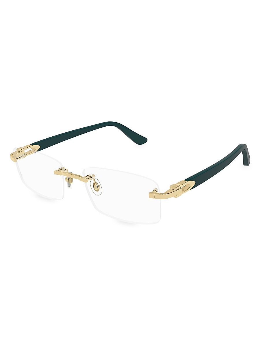Men's C Decor CT0287O 54MM Rimless Rectangular Glasses - Clear Gold Green